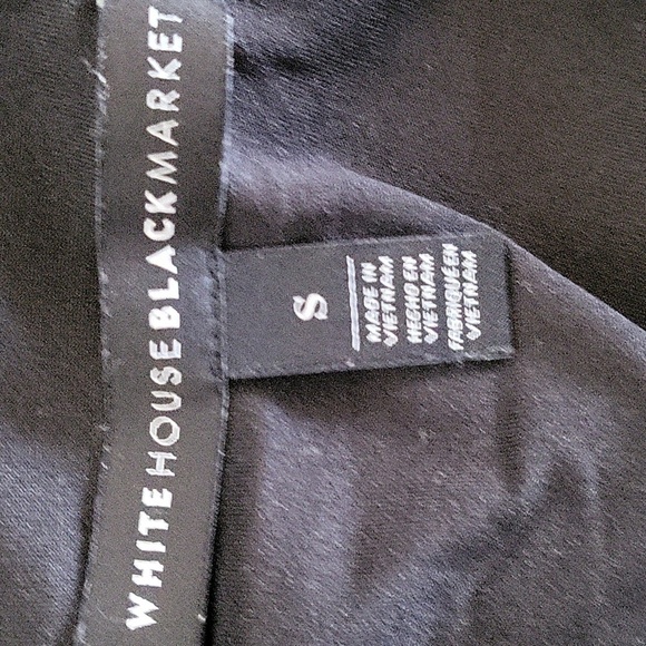 White House Black Market Black and Pink Print Stretchy V-Back Dress - Size S - Picture 9 of 11